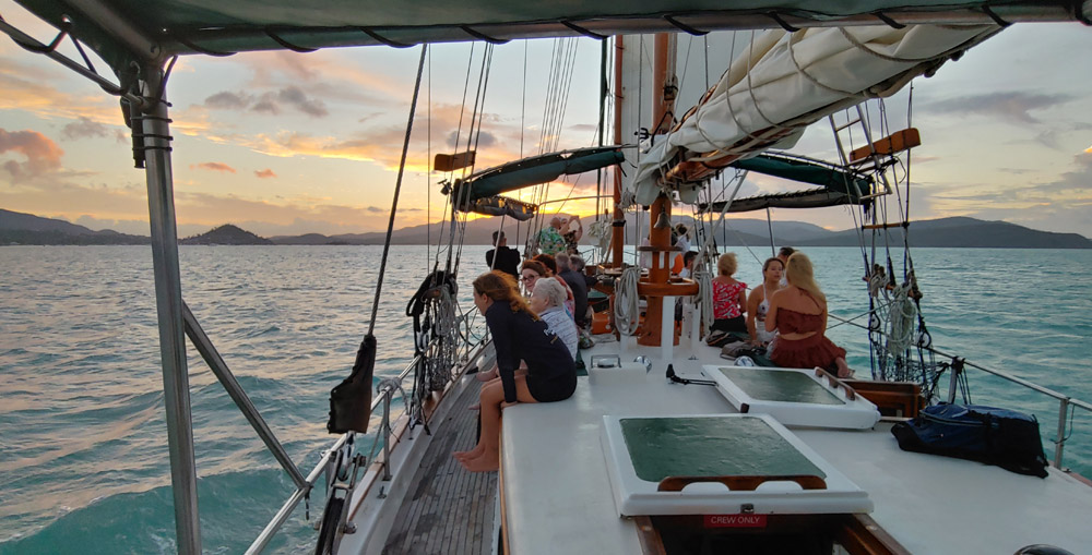 Sunset cruise at Airlie Beach