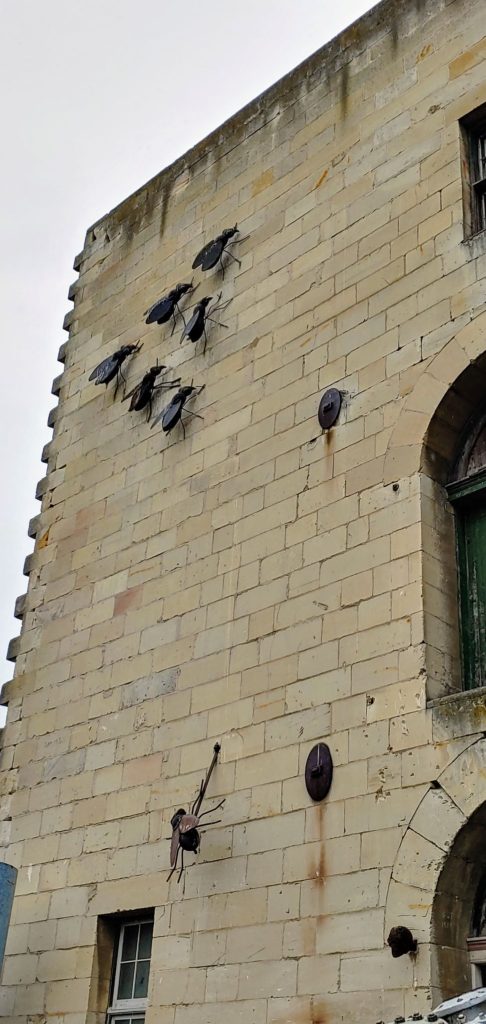 Giant flies on the building